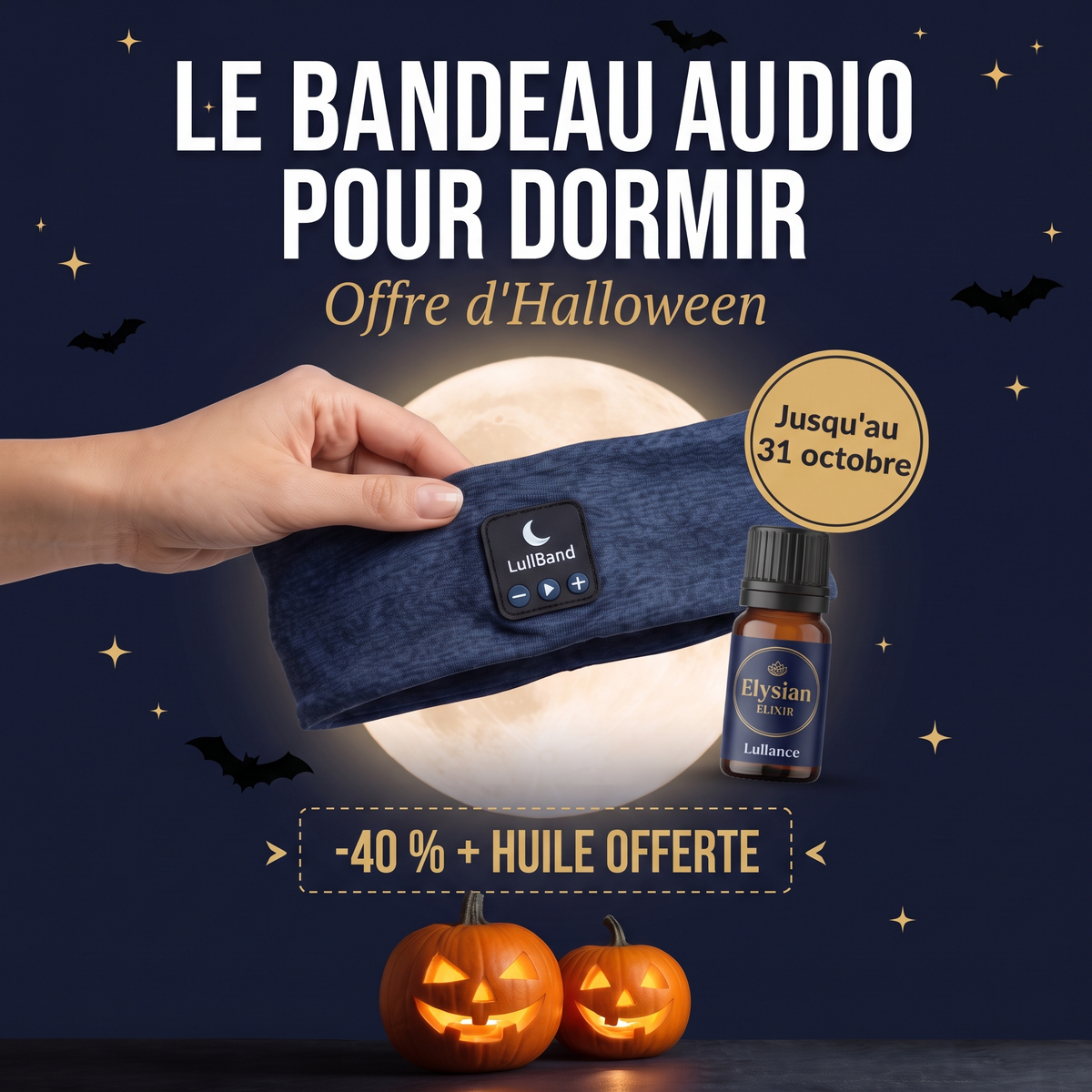 LullBand™ -  Bandeau de sommeil audio Bluetooth