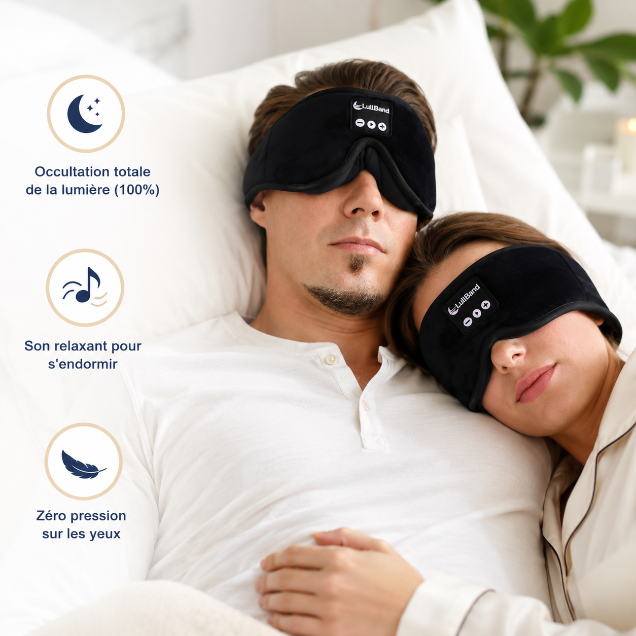 LullMask™ – Masque de sommeil audio Bluetooth
